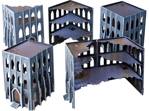 Pack of 16 Gothic Building Walls