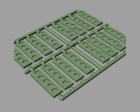 Pack of 160 Rectangular Infantry Bases w/5 Holes